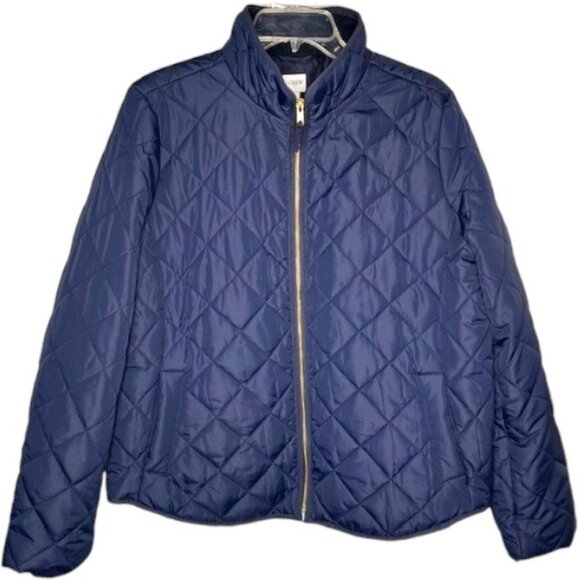 J. Crew Factory Diamond Quilted Jacket - Navy - XL - Picture 3 of 13